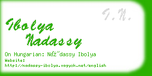 ibolya nadassy business card